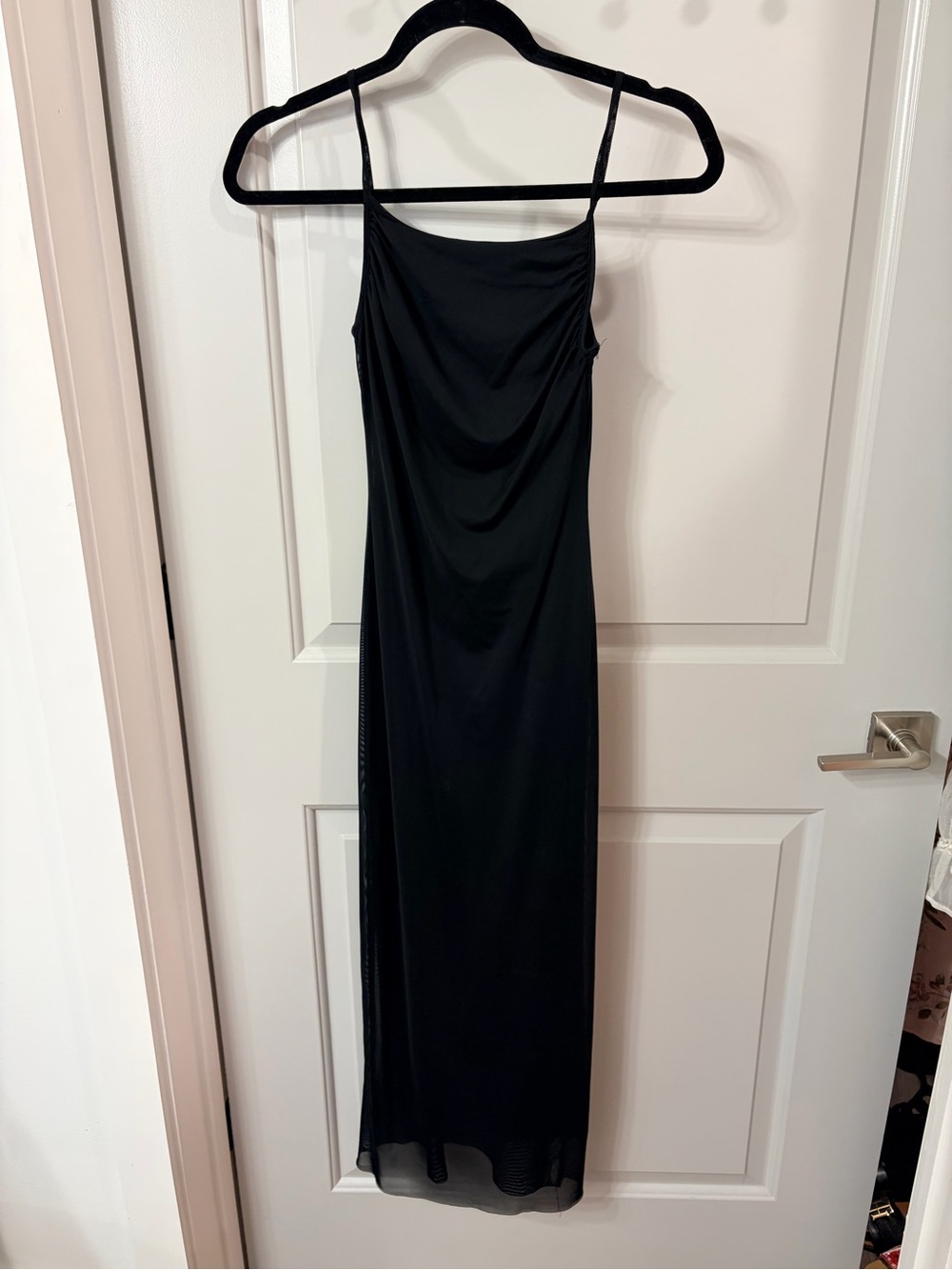 See you Monday black maxi dress
